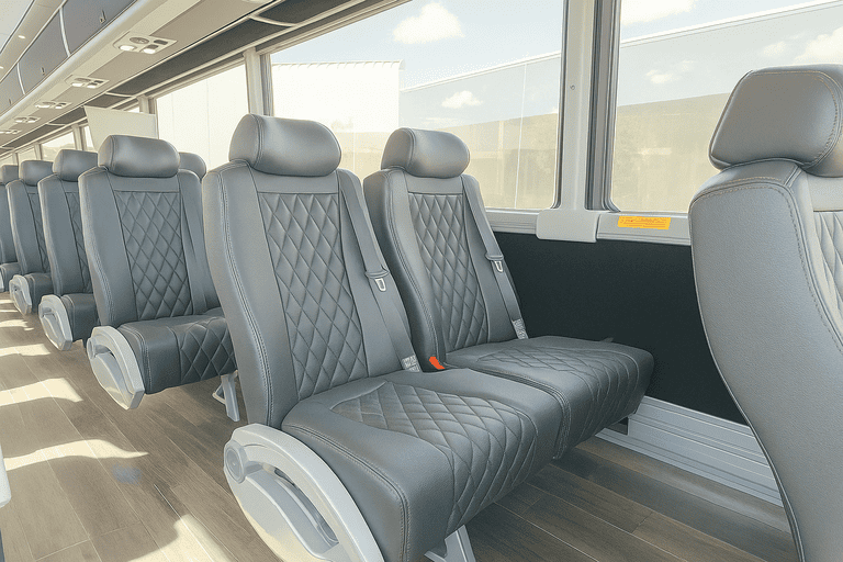 interior of Union City Coach Bus Service charter bus