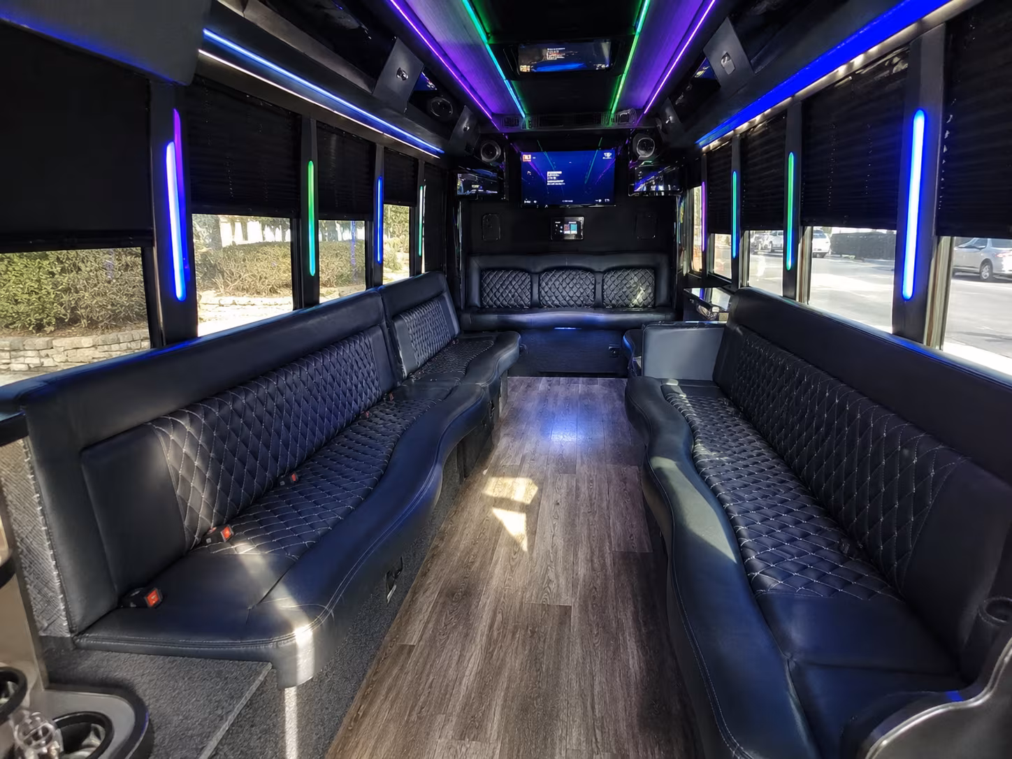union city 15 passenger party bus interior