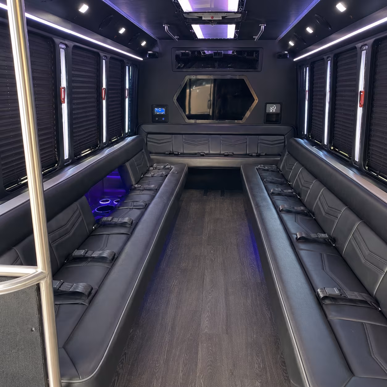 union city 18 passenger party bus interior