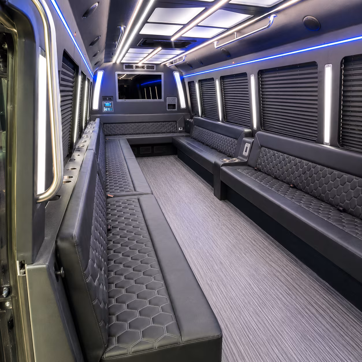 union city 40 passenger party bus interior