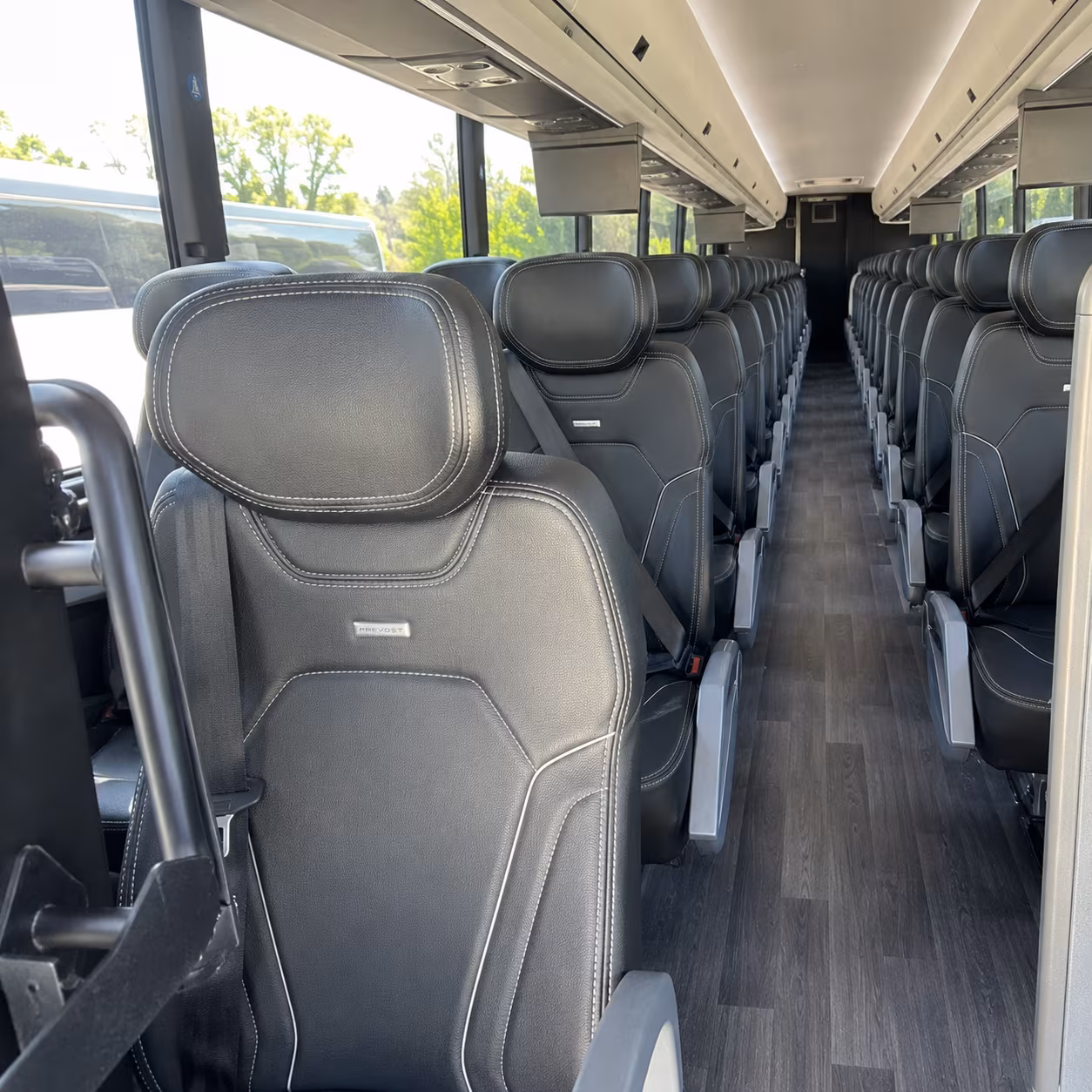 union city 56 passenger charter bus inside
